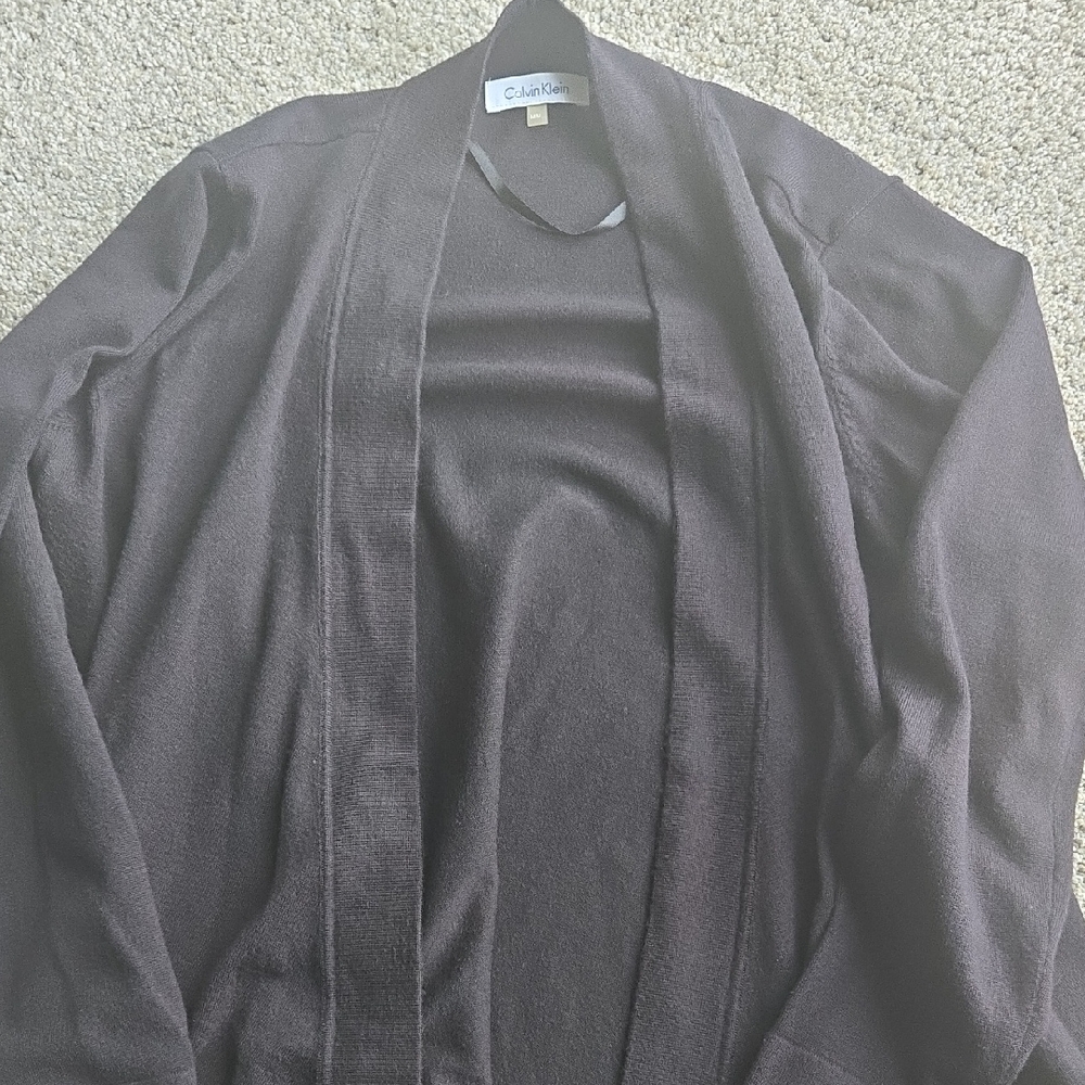 Calvin Klein Charcoal Open-Front Cardigan